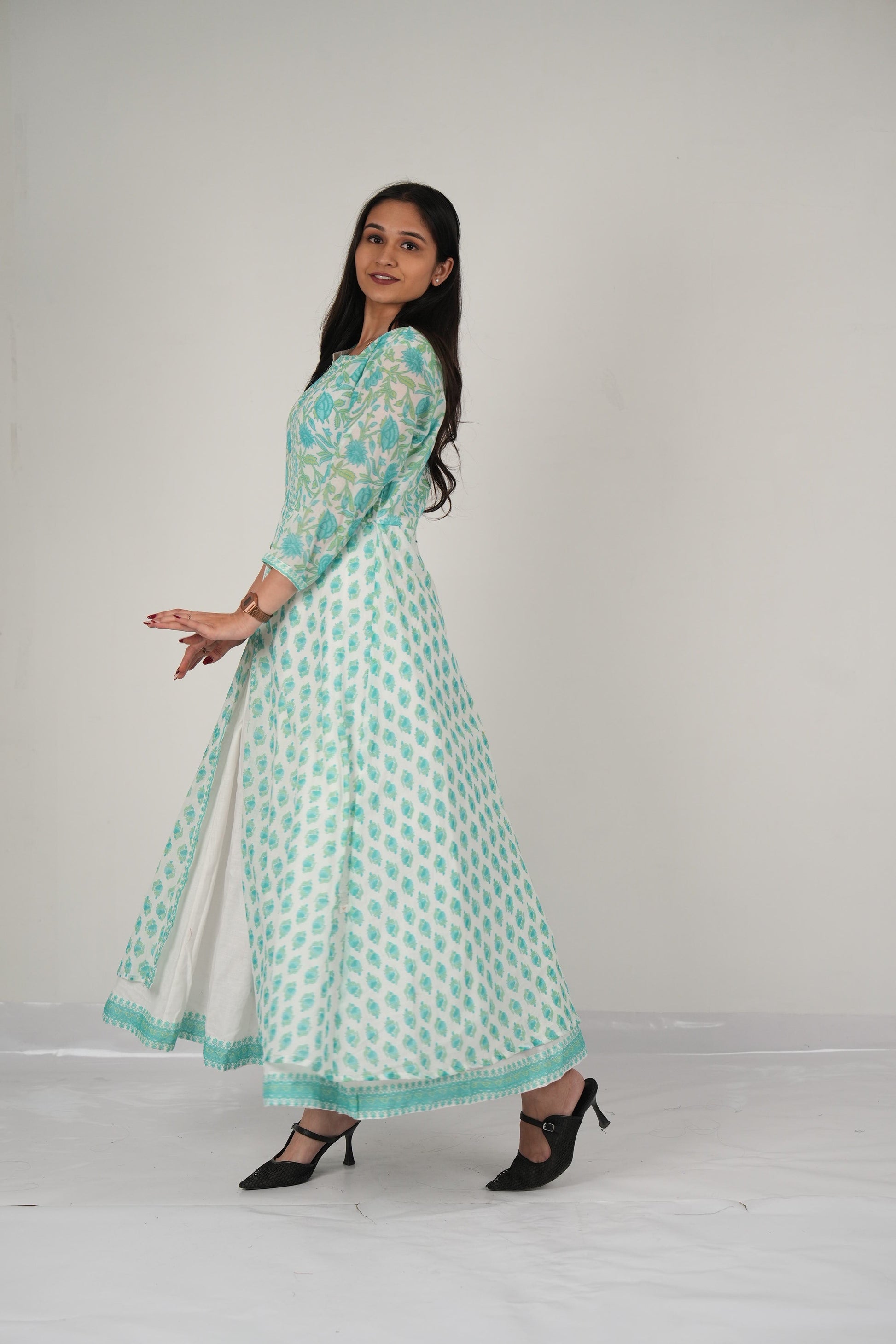 Vedic Elegant double layer gown.
