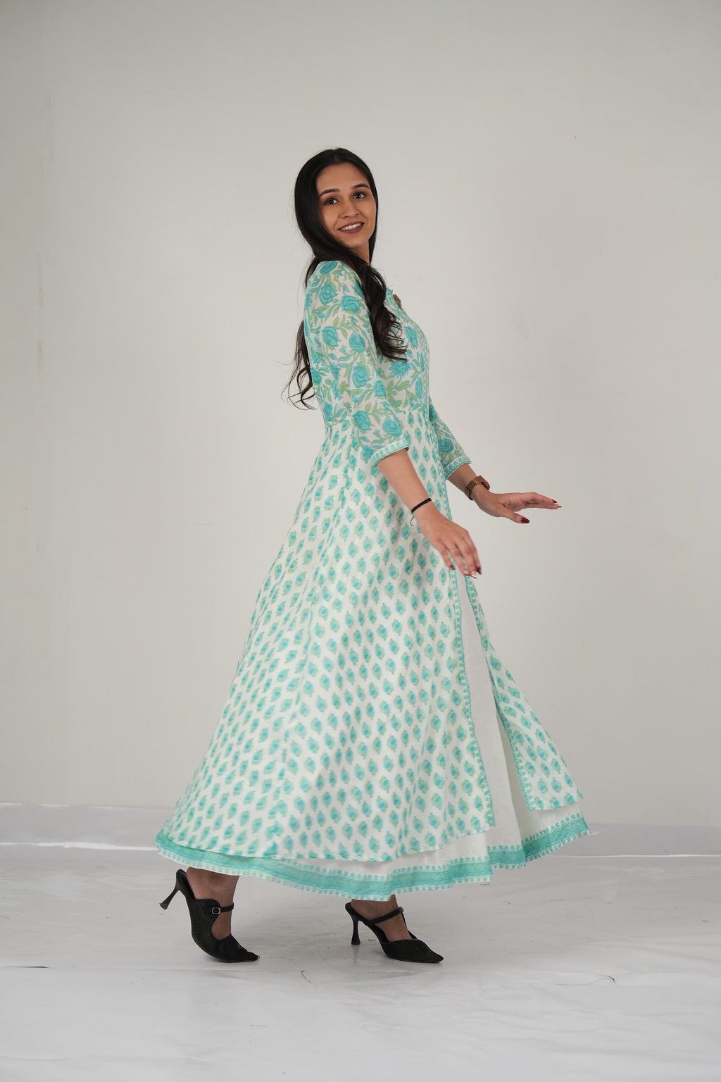 Vedic Elegant double layer gown.