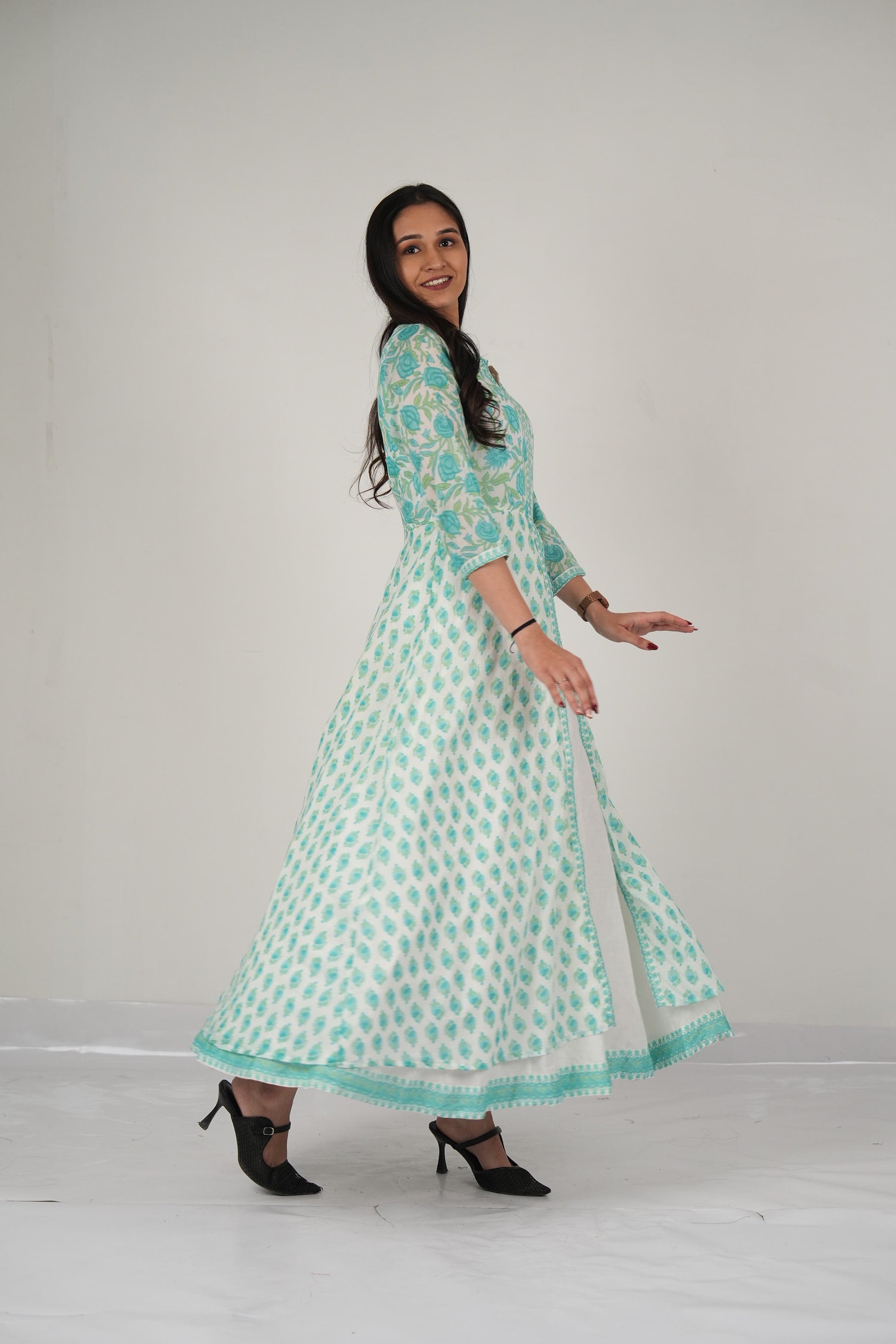 Vedic Elegant double layer gown.