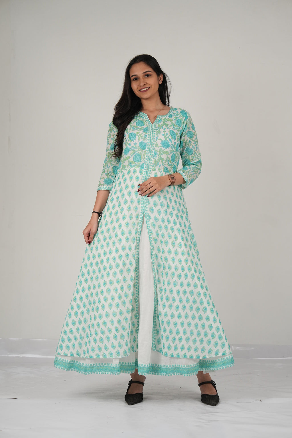 Vedic Elegant double layer gown.