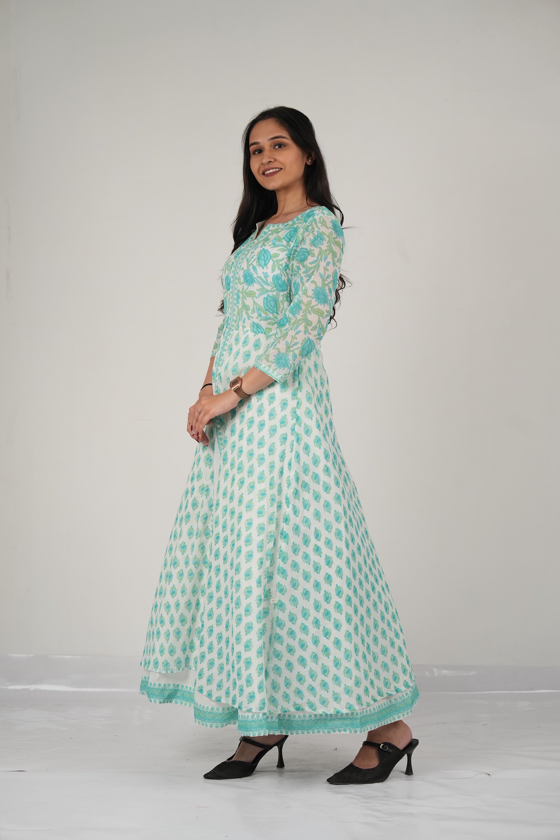 Vedic Elegant double layer gown.