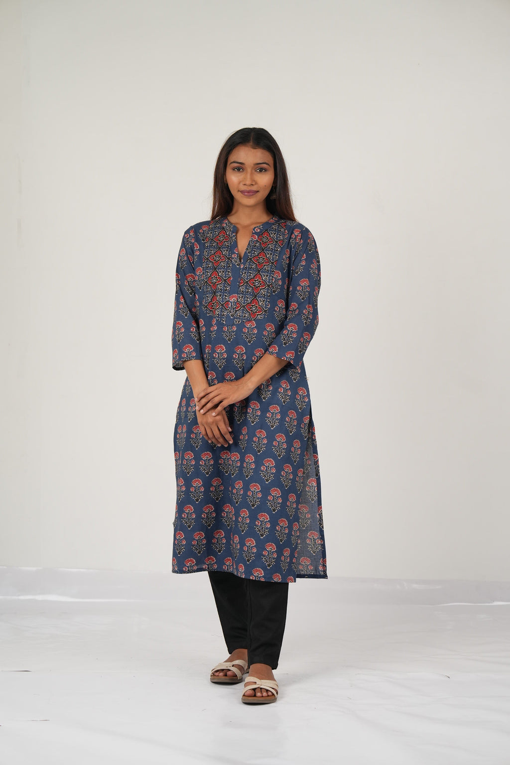 Vedic top wear handwork kurta (Blue).