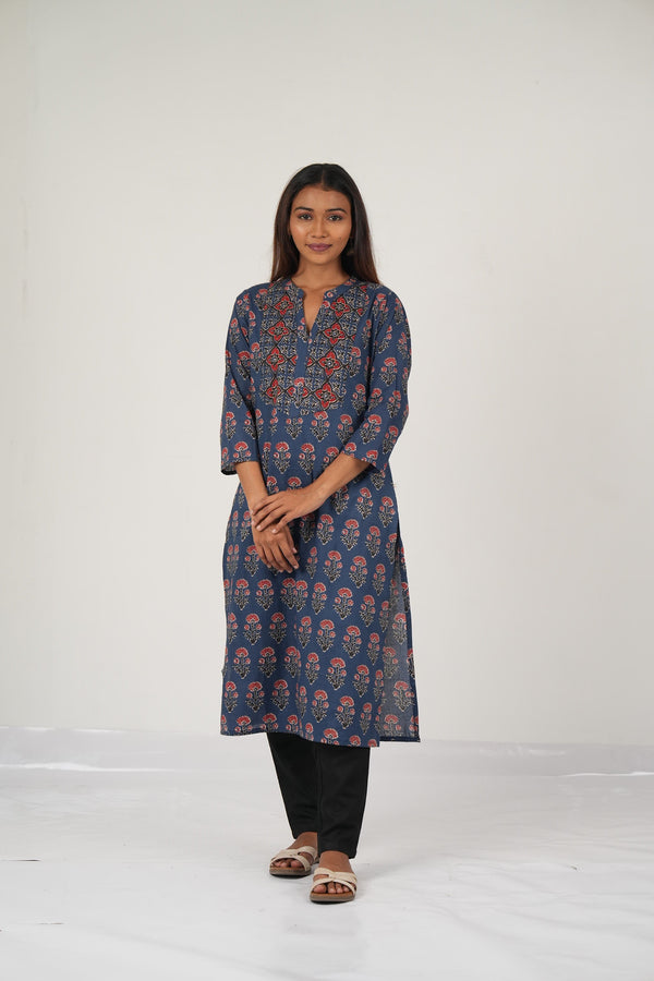 Vedic top wear handwork kurta (Blue)