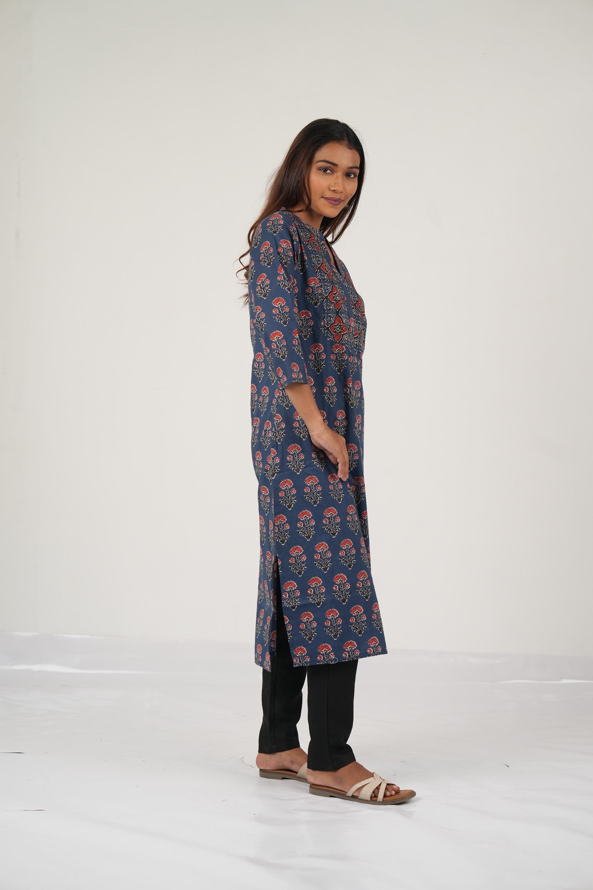 Vedic top wear handwork kurta (Blue).