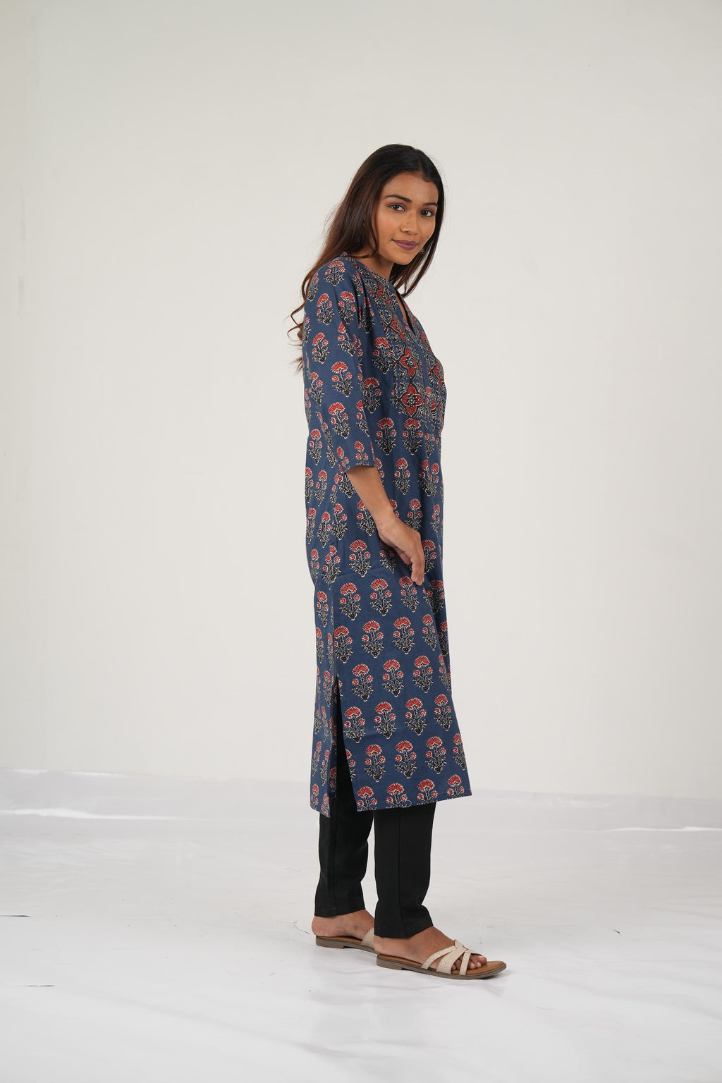 Vedic top wear handwork kurta (Blue).