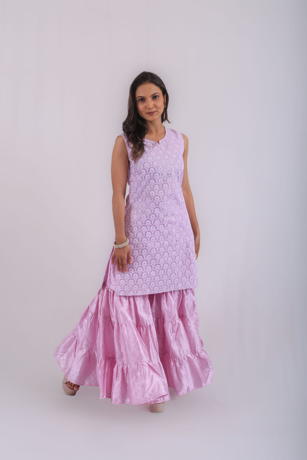 Vedic premium sharara kurta set(Lavender).