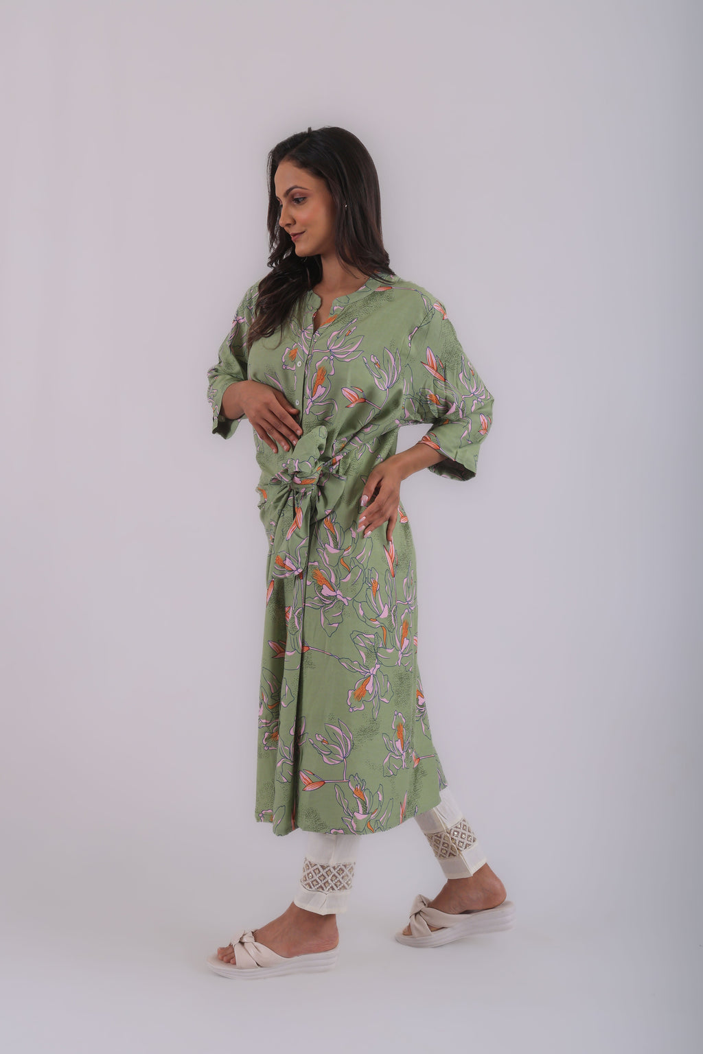 Vedic premium knot gown(Green).