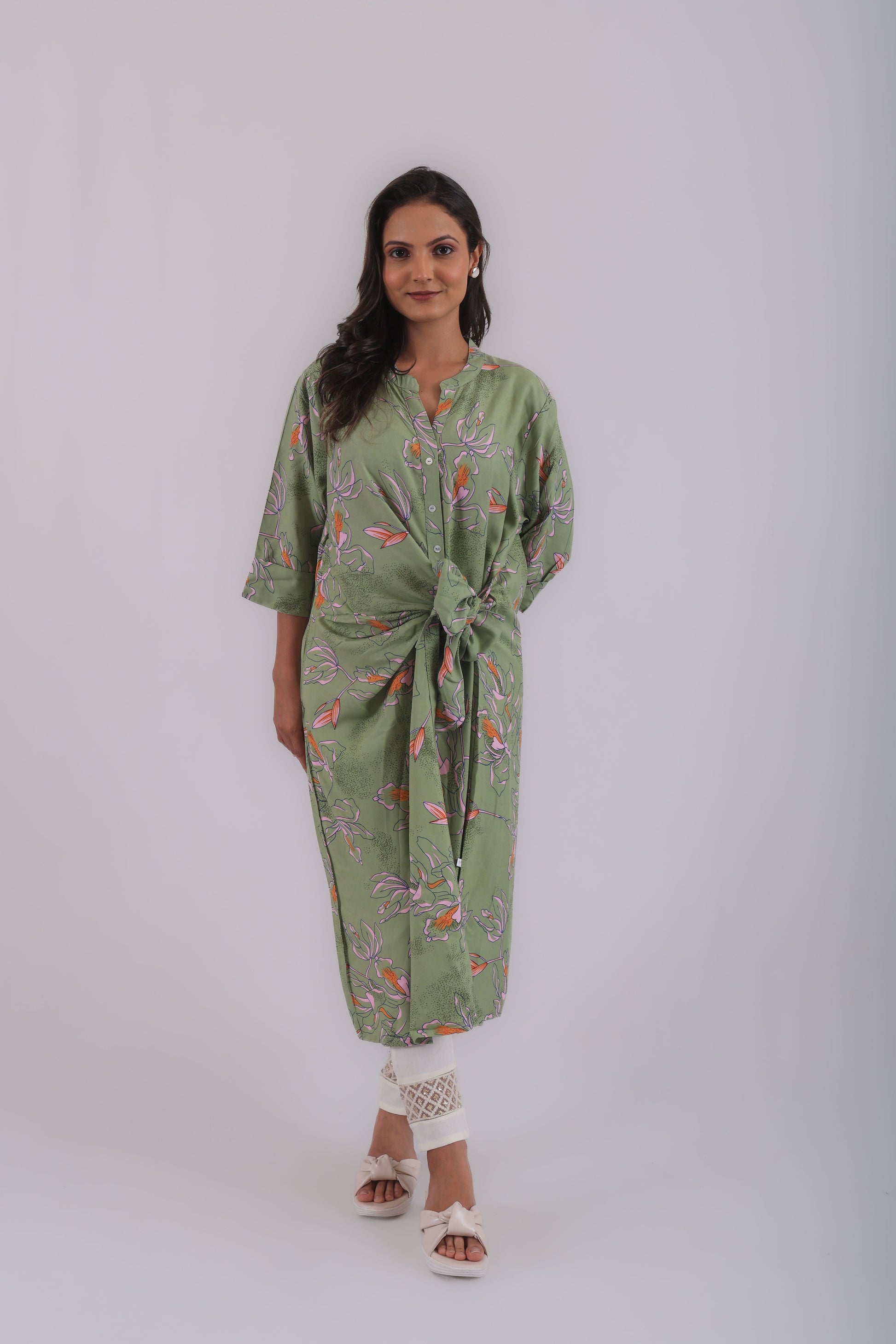Vedic premium knot gown(Green).