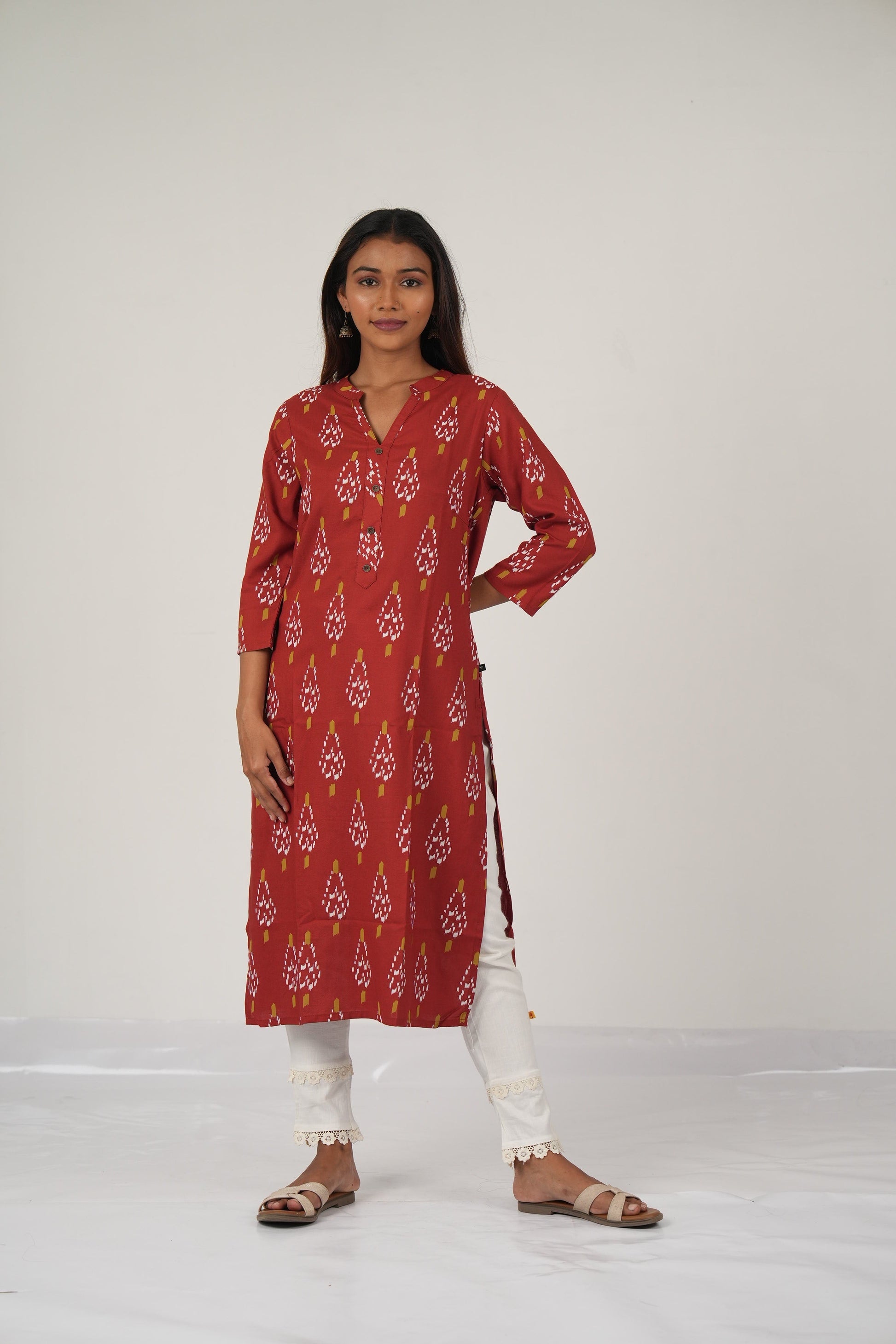Vedic ethnic straight kurta.