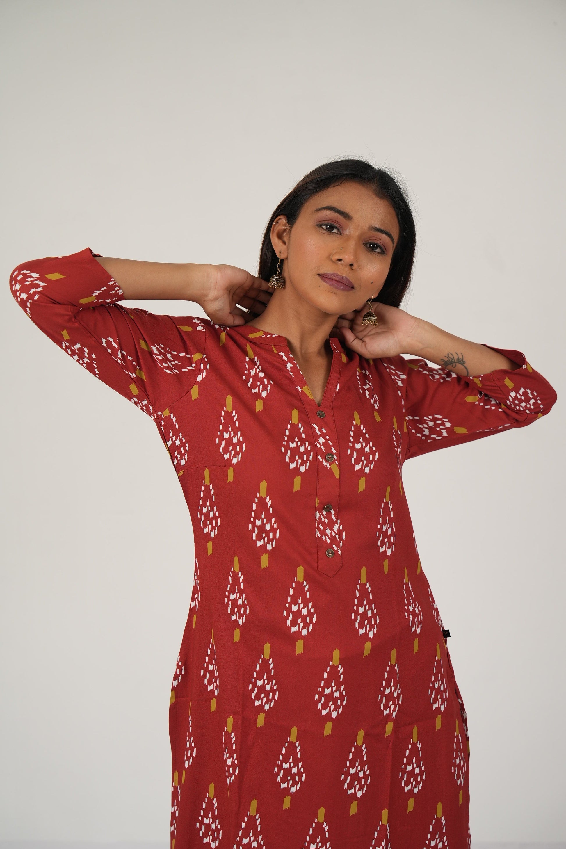 Vedic ethnic straight kurta.