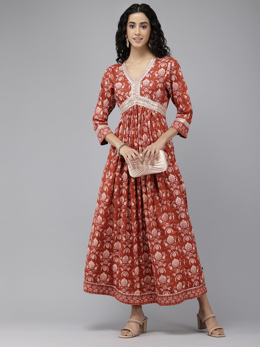 Vedic Women Alia Cut Printed Gown