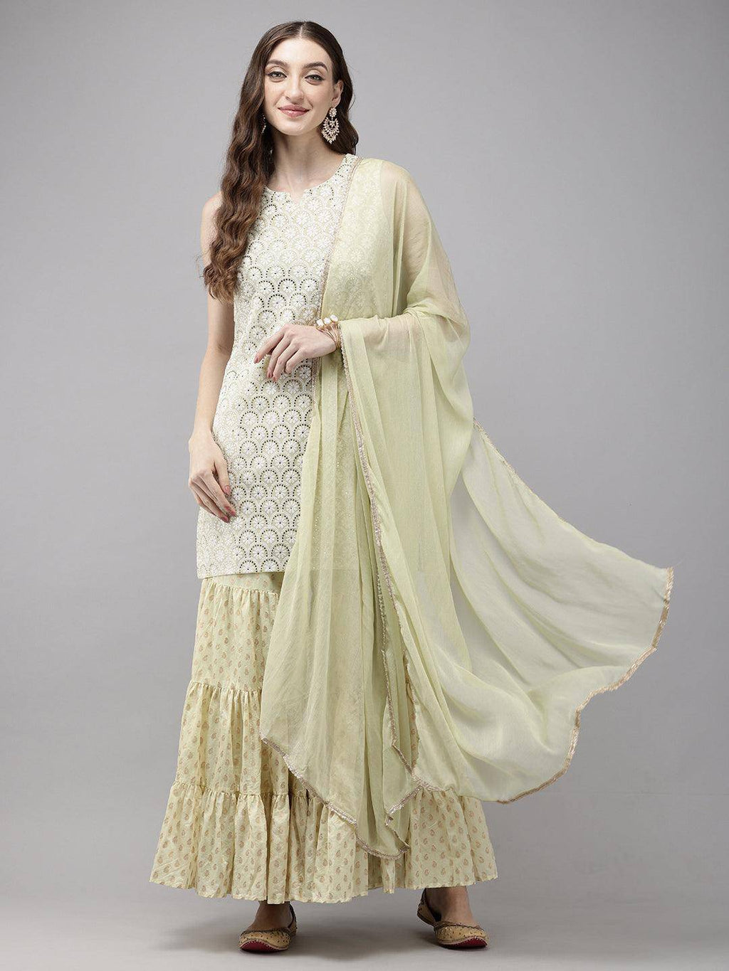 Vedic Women Kurta Sharara Dupatta - Vedic Apparel Private Limited
