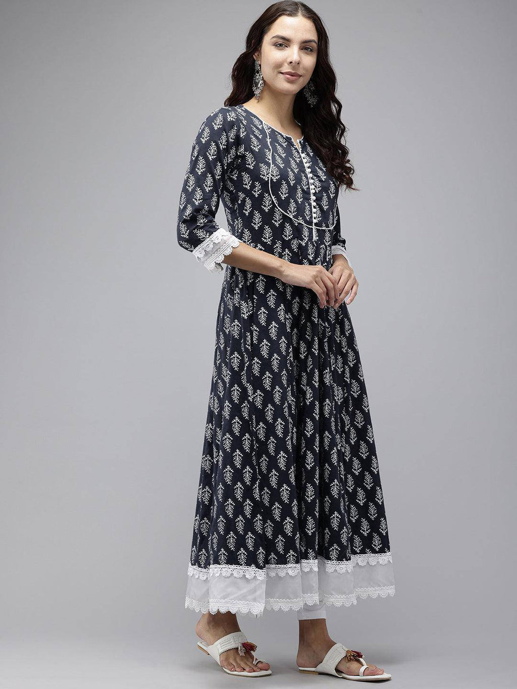 Vedic Anarkali Kurta Pant Dupatta - Vedic Apparel Private Limited