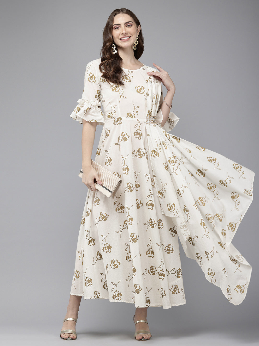 Vedic Women All Over Print  Anarkali Dress