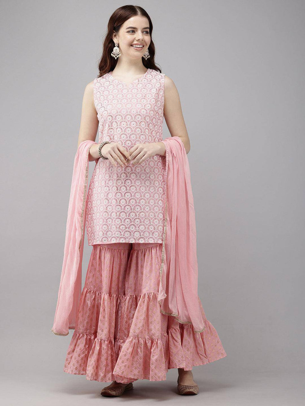 Vedic Women Kurta Sharara Dupatta - Vedic Apparel Private Limited