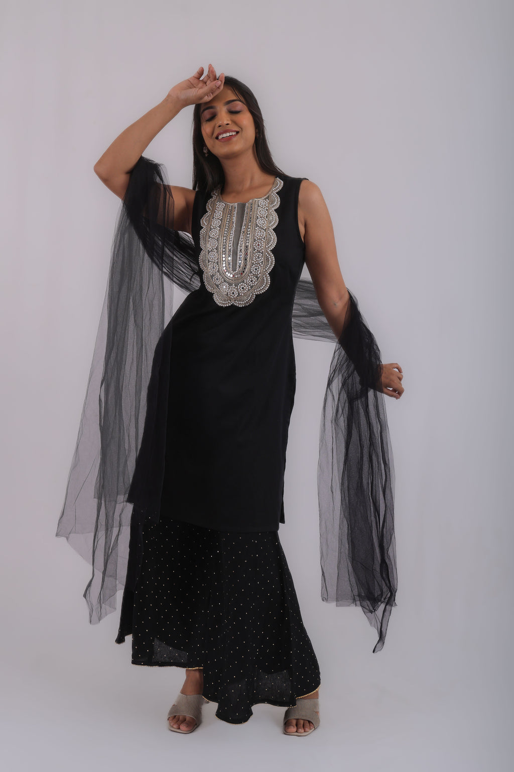 Premium sharara kurta  Black