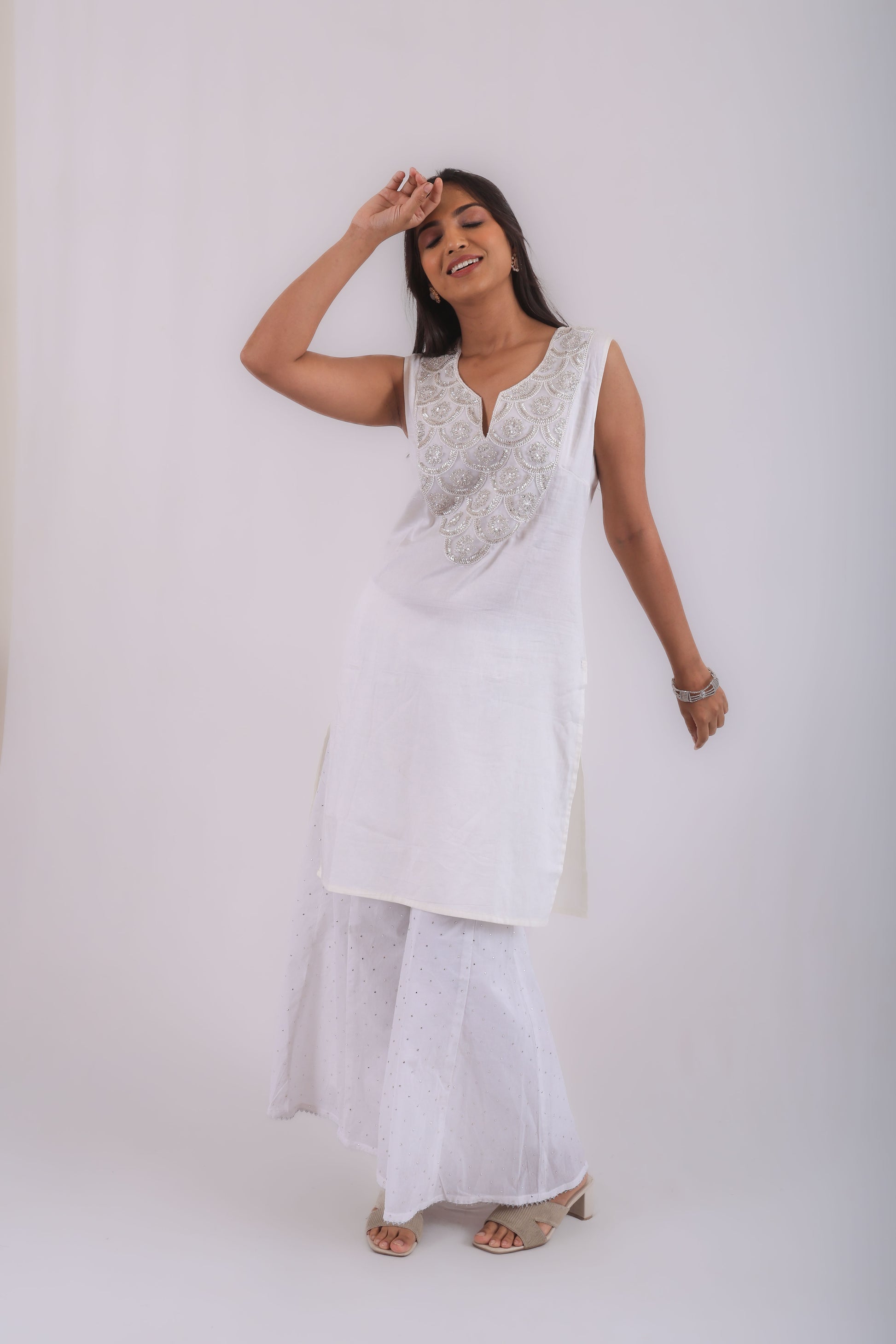 Premium sharara kurta  white