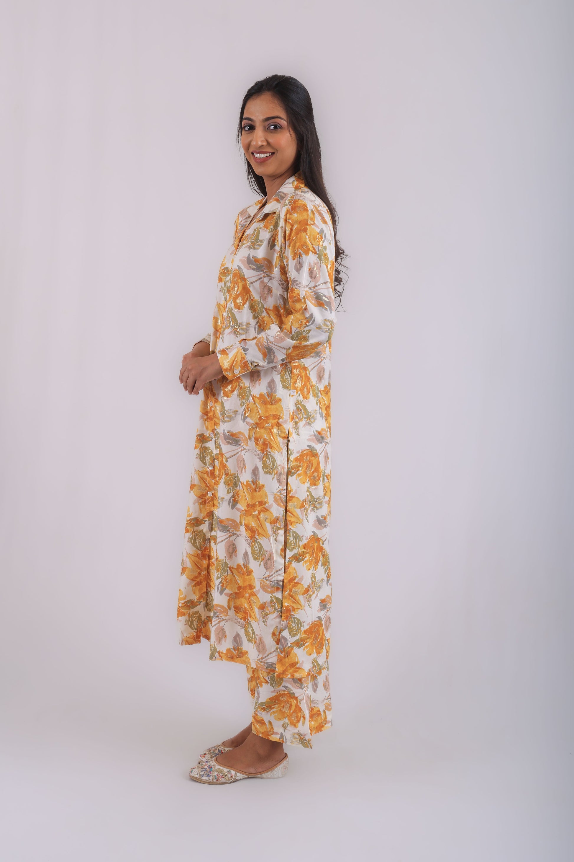 Vedic premium 2pcs co-oord set(Yellow).