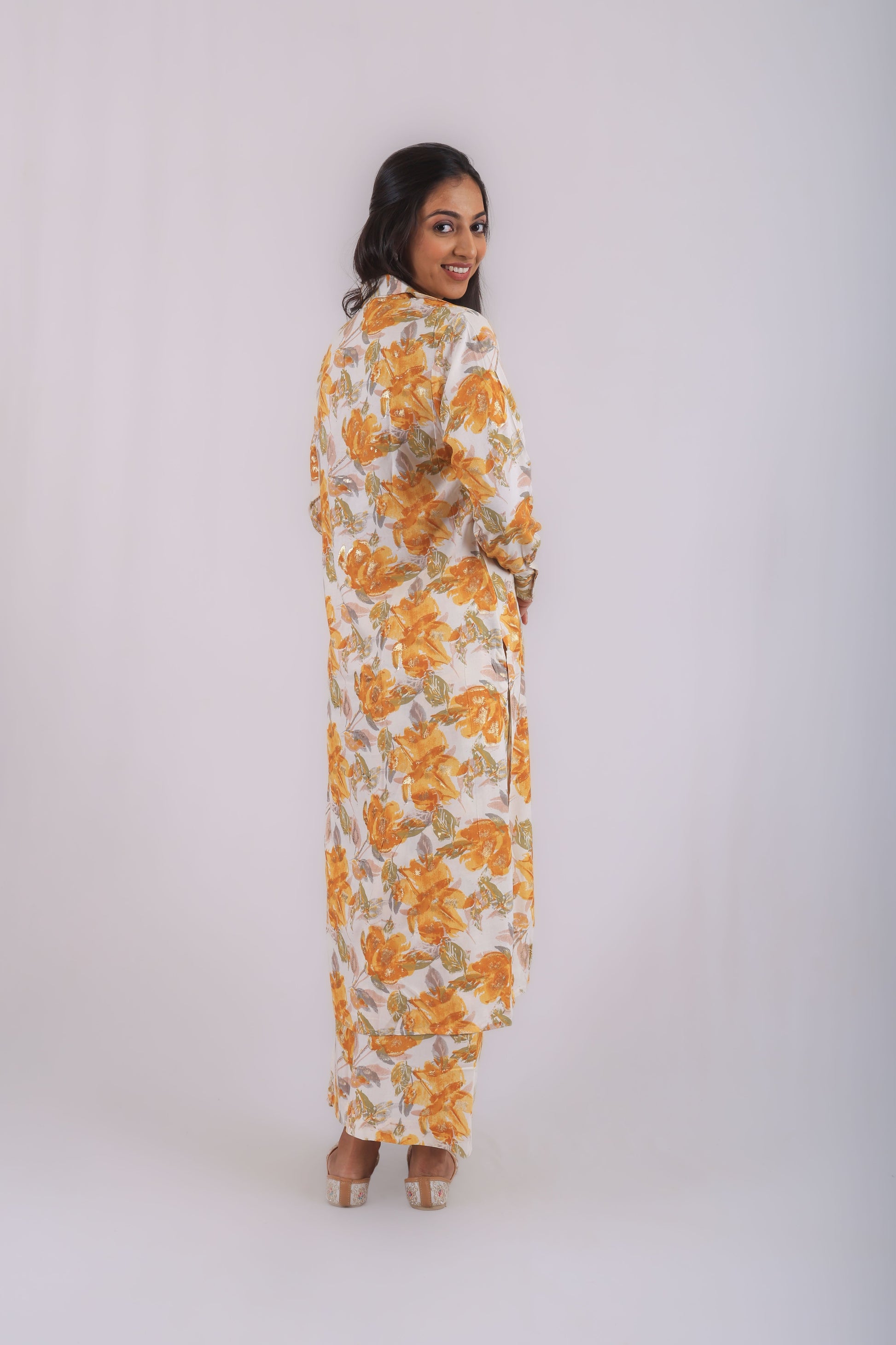 Vedic premium 2pcs co-oord set(Yellow).