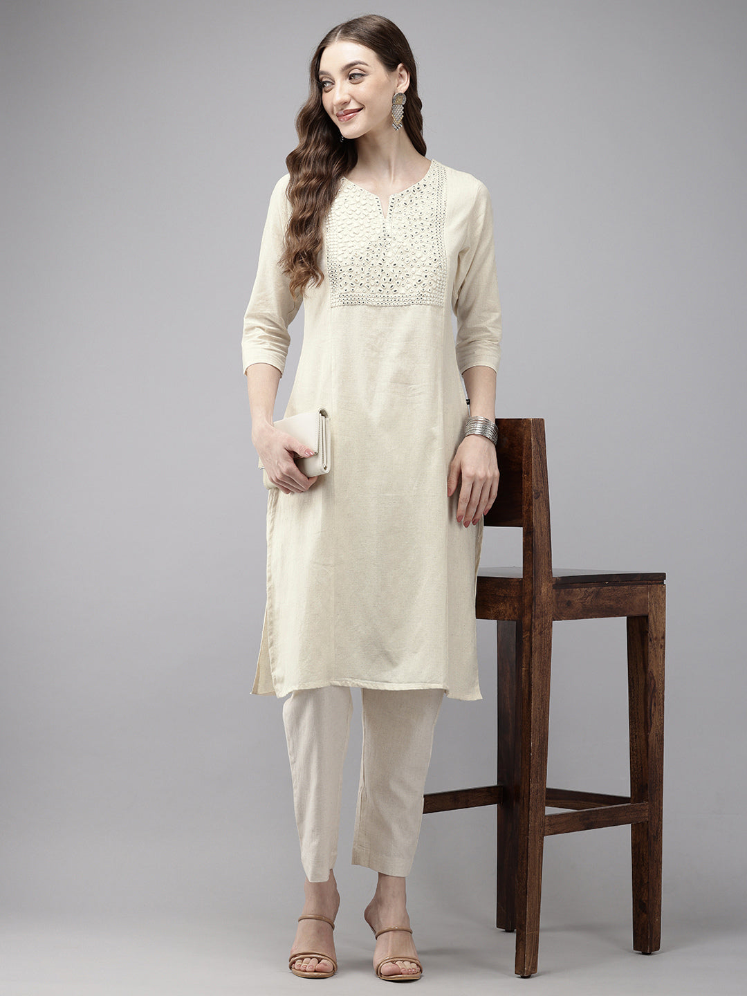 Vedic Women Embroidery Straight Kurta - Vedic Apparel Private Limited