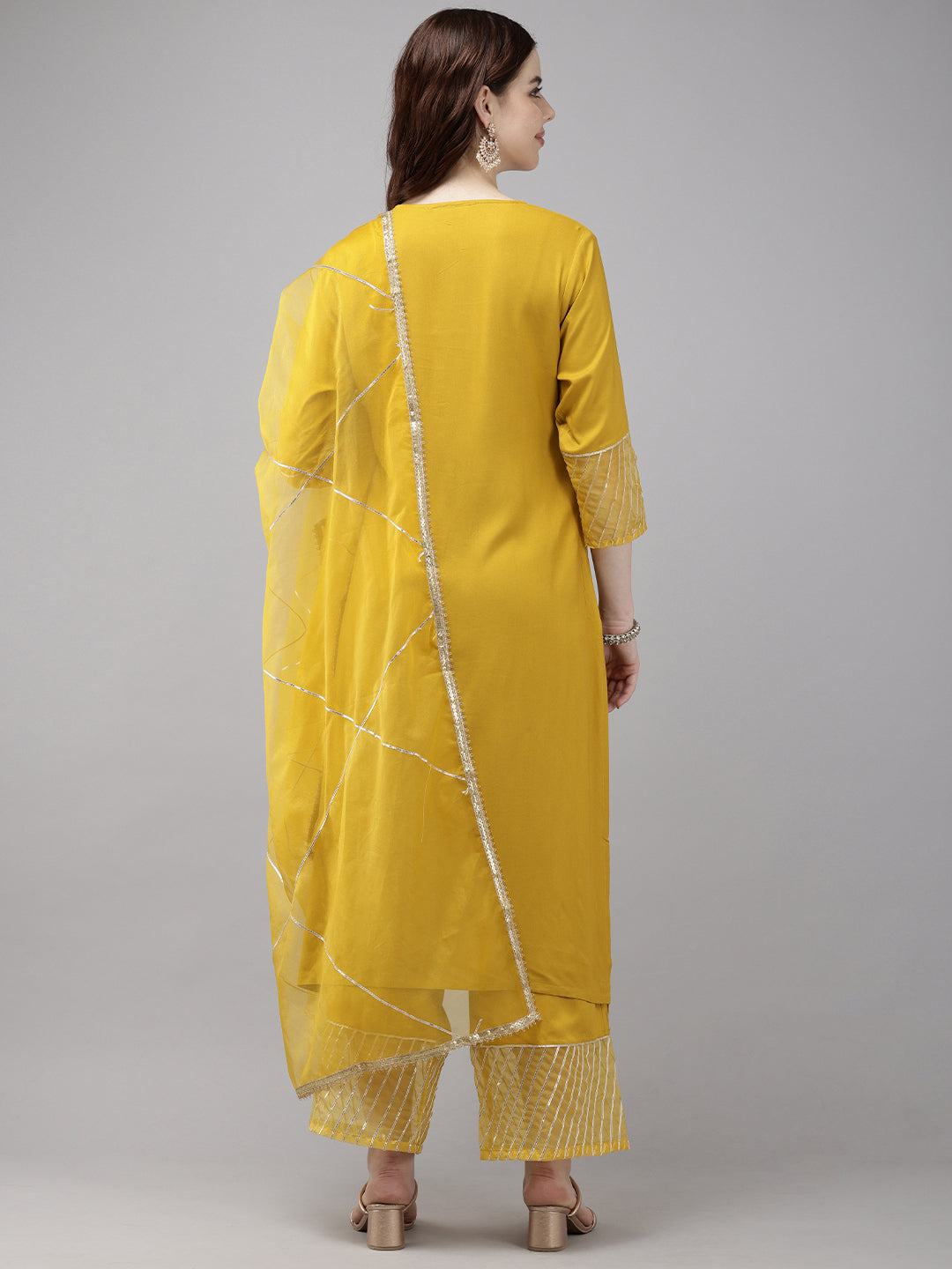 Vedic Women Embroidered Straight Kurta Pant Dupatta