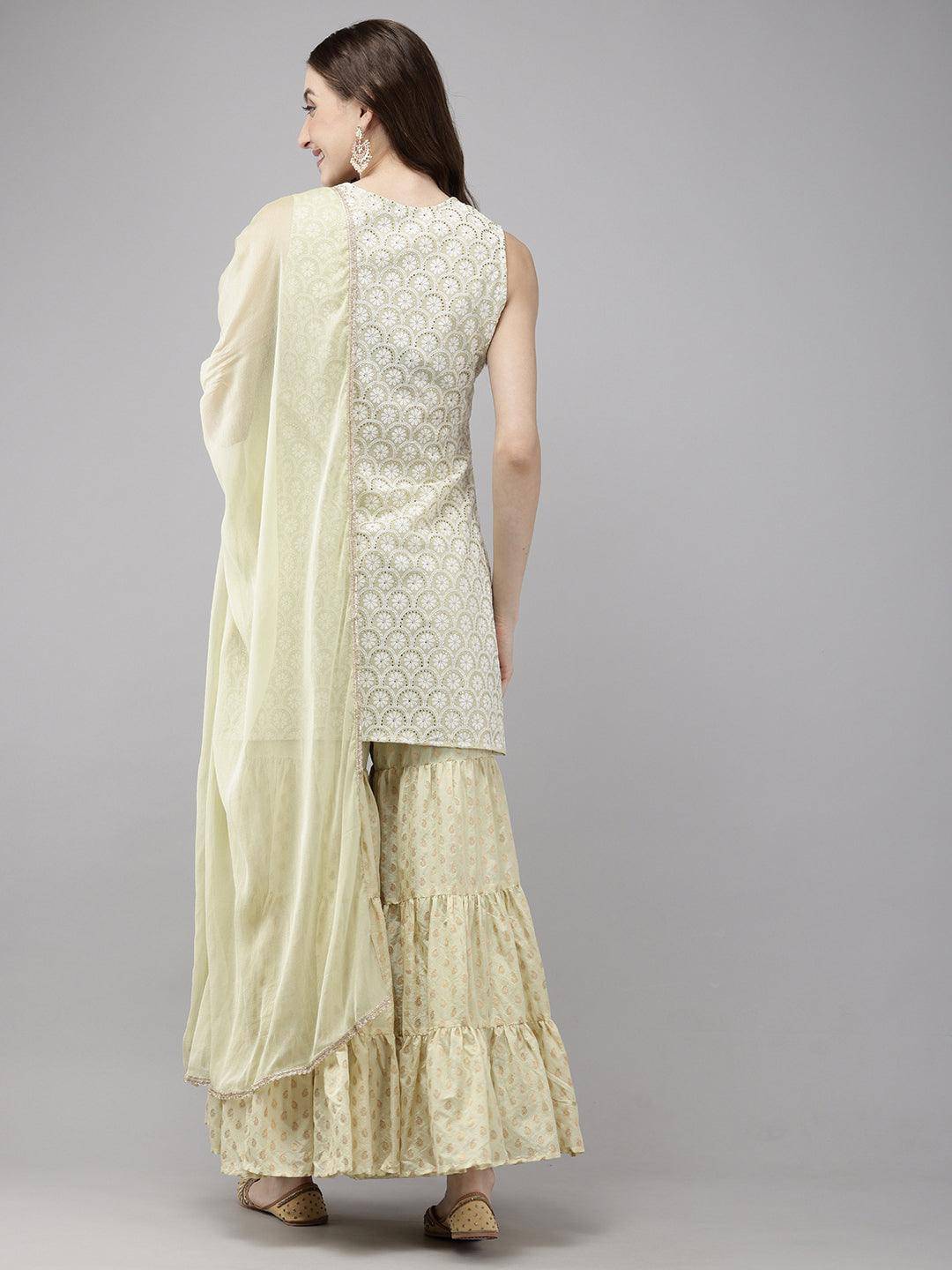 Vedic Women Kurta Sharara Dupatta - Vedic Apparel Private Limited