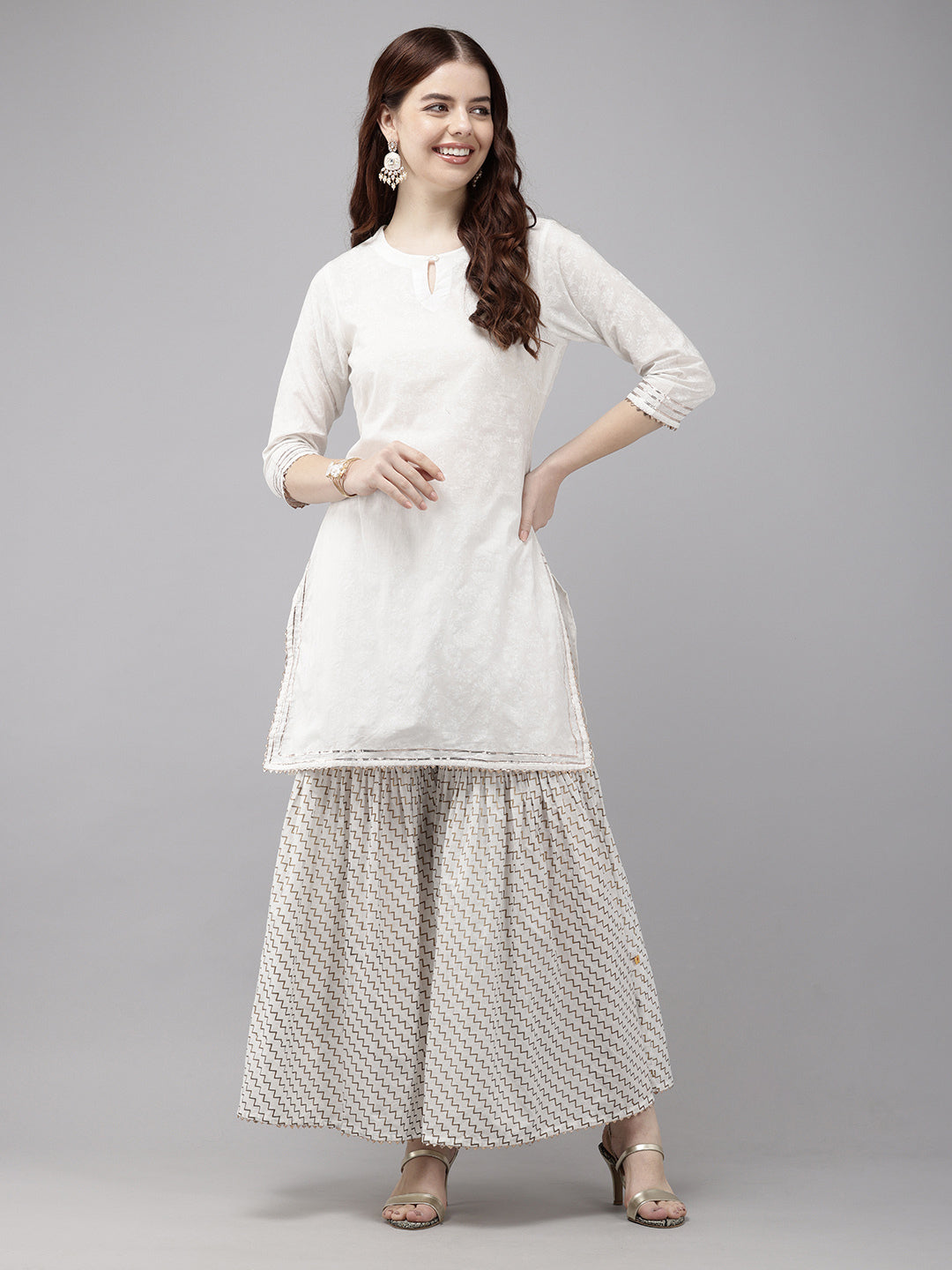 Vedic Women Printed Kurta Sharara