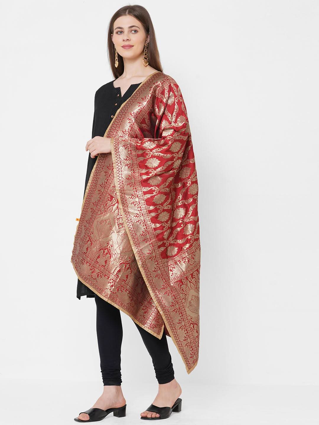 Dupatta With Zari Boarder - Vedic Apparel Private Limited