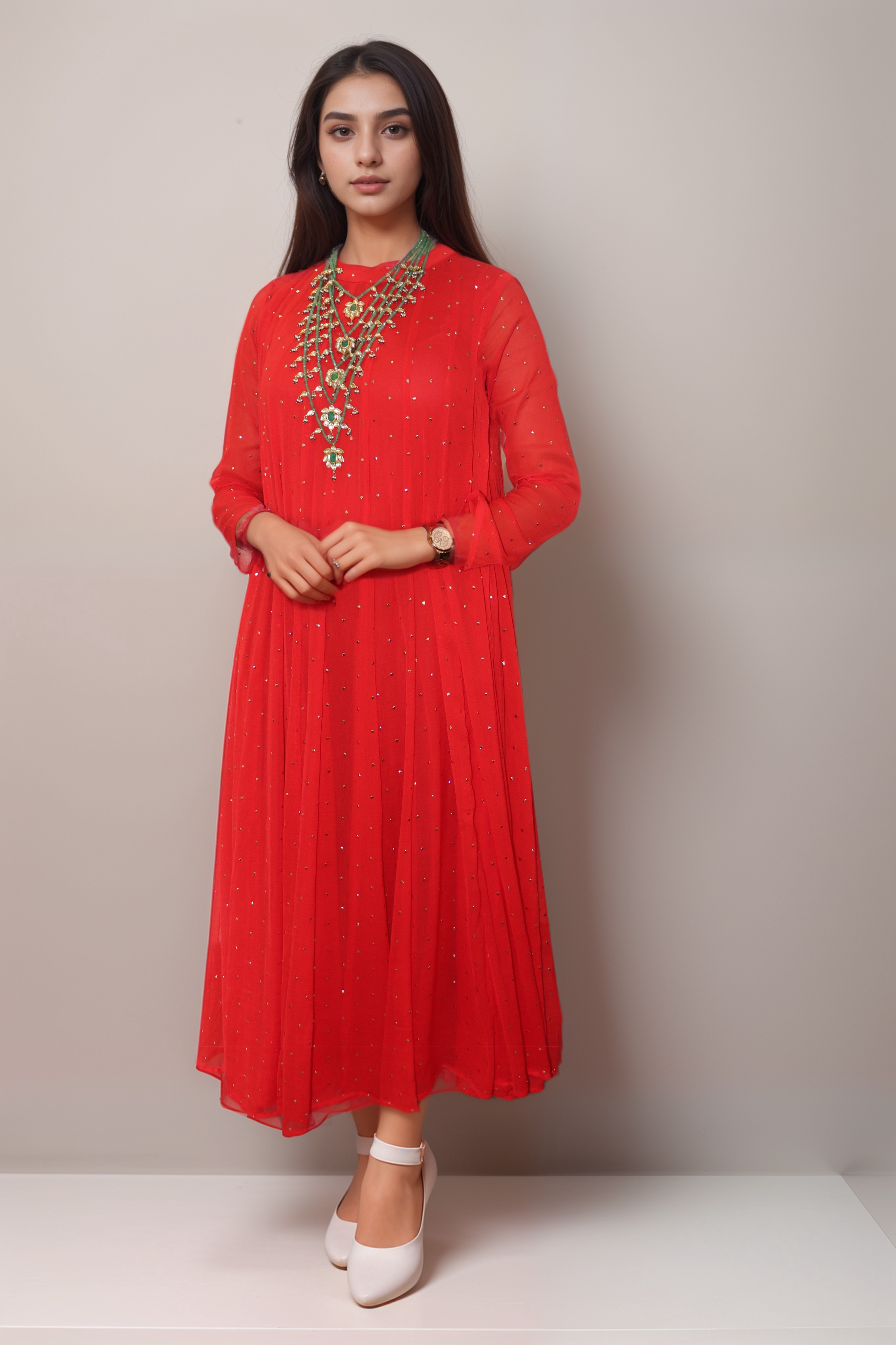 Vedic Apparel Solid Flared Gown