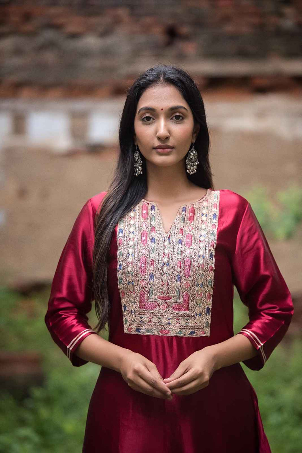 Elegant Crop Top Palazzo Co-ord Set (Maroon)