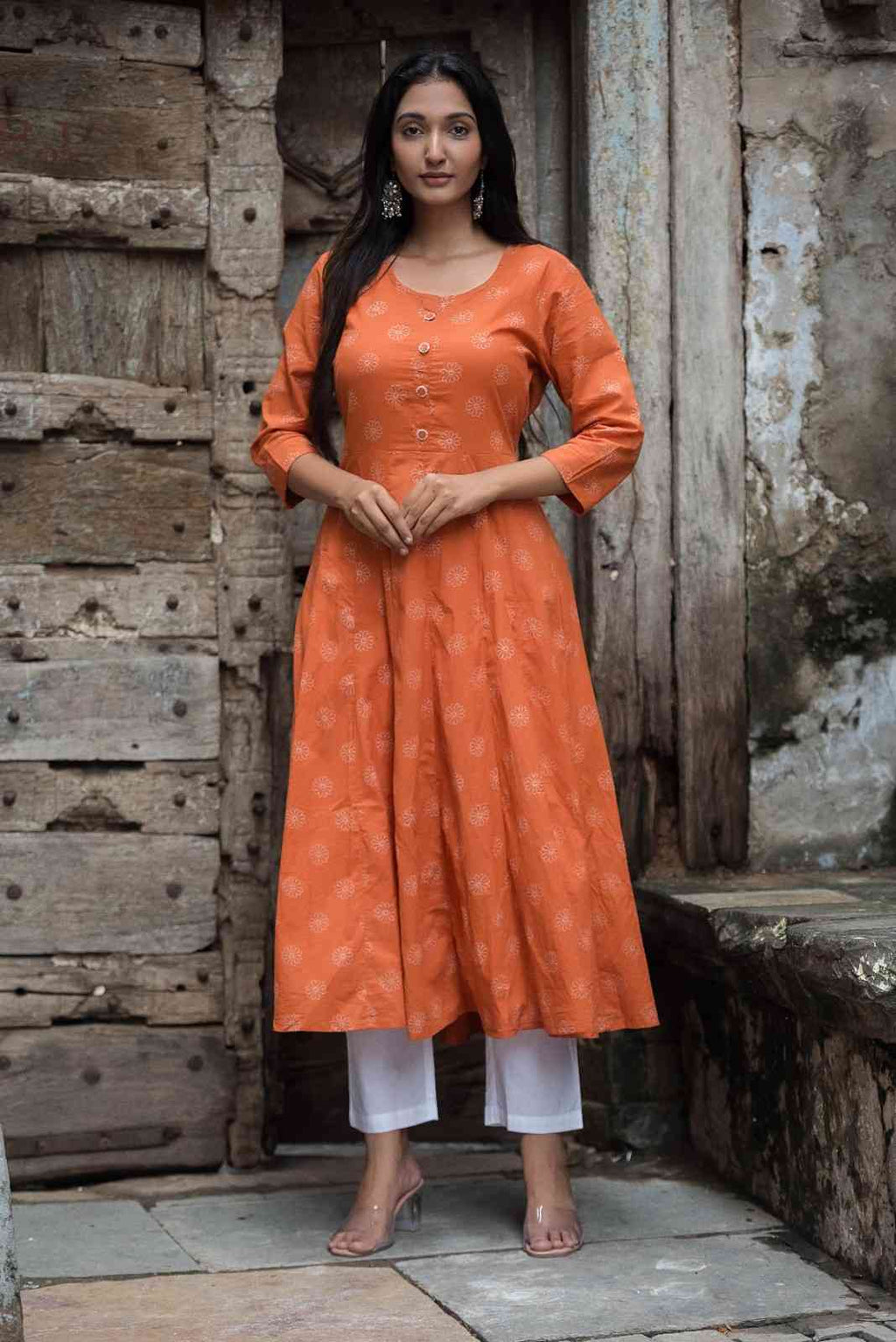 Stunning Anarkali Dress(Rust)