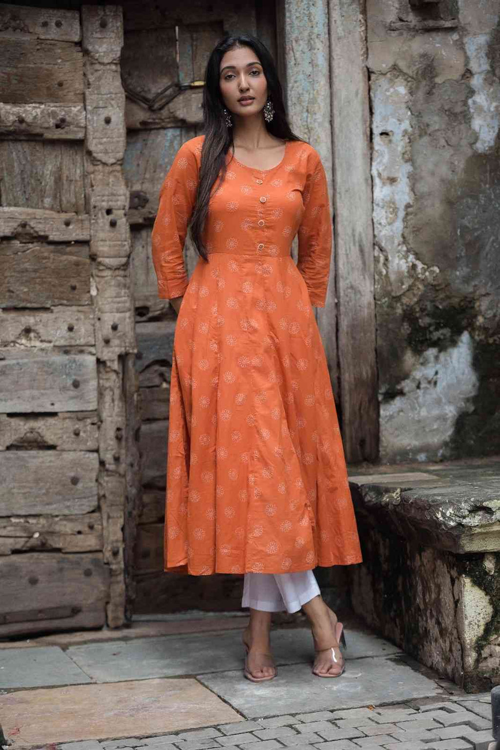 Stunning Anarkali Dress(Rust)