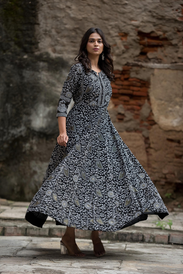 Elegant Black ethnic outfit