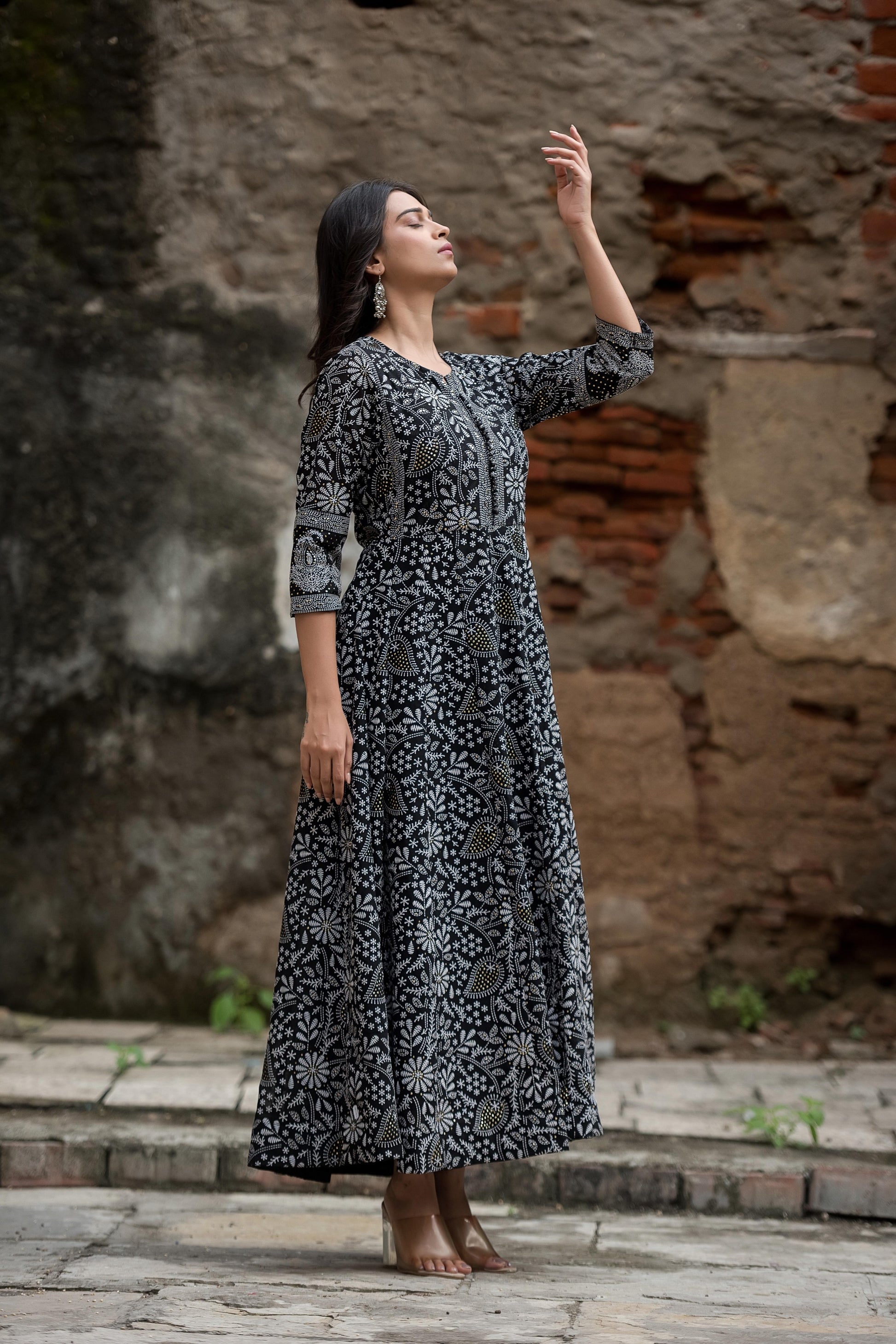 Elegant Black ethnic outfit