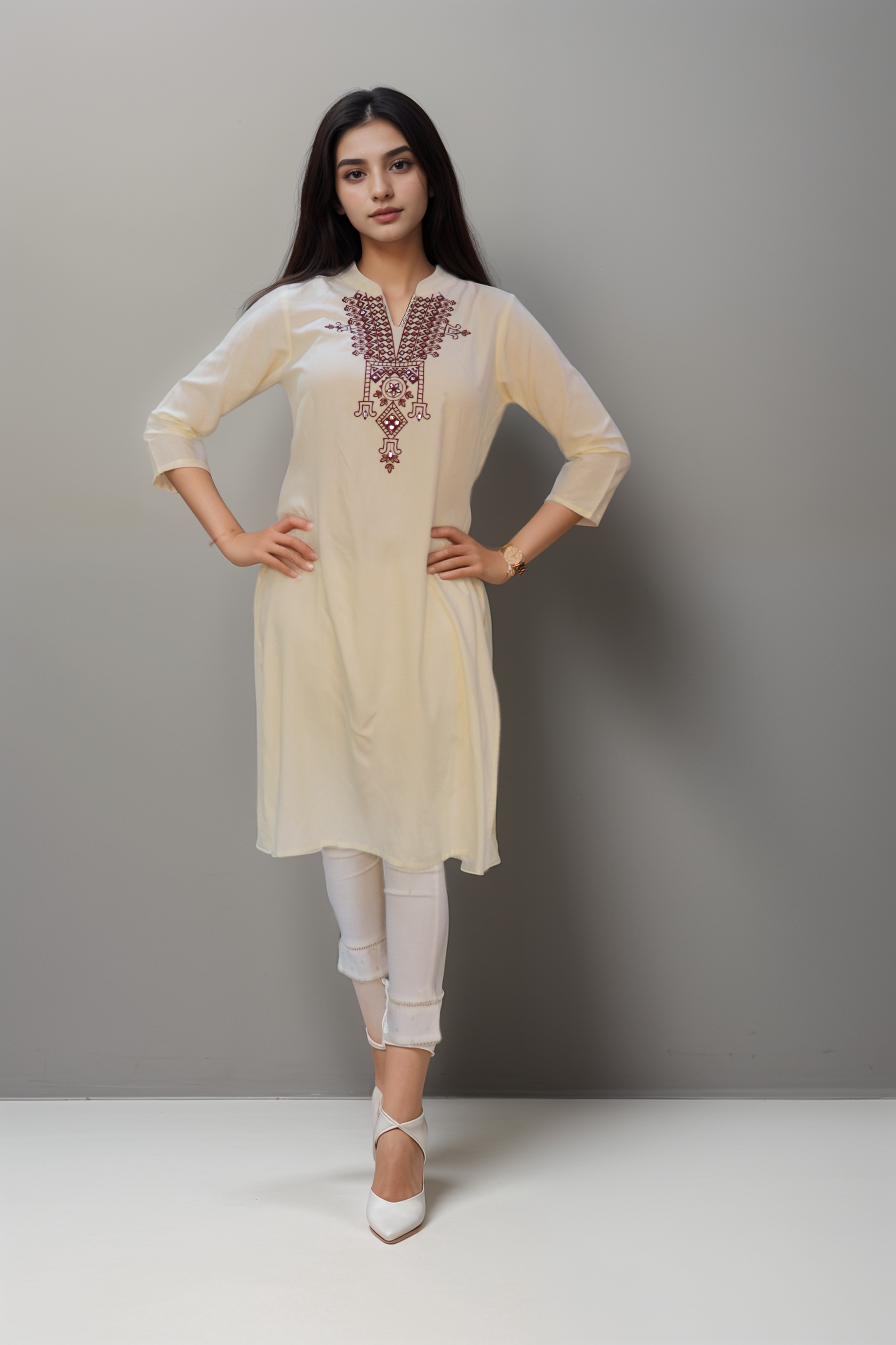 Vedic Apparel embroidered co-ord set.