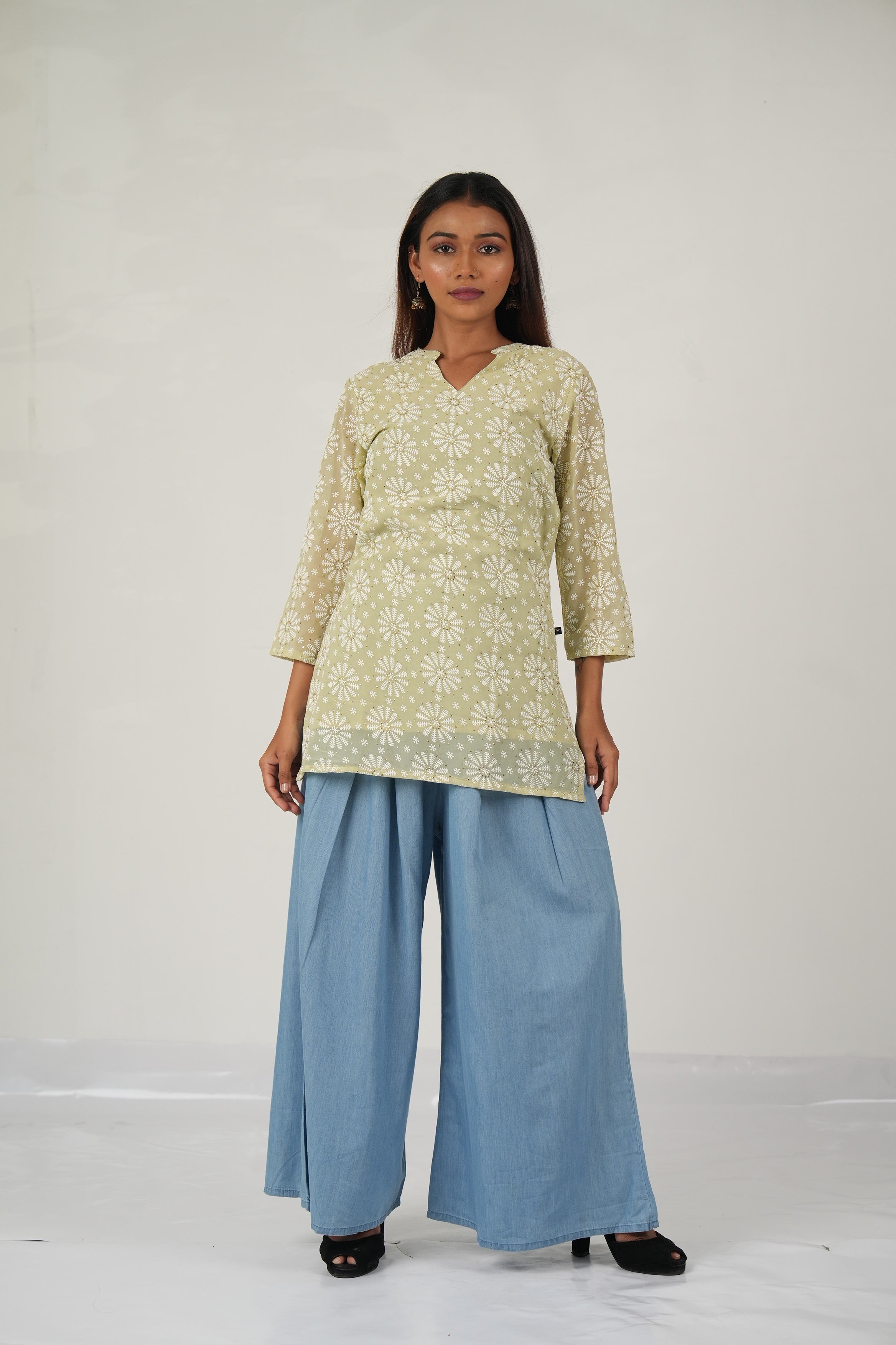 Vedic ethnic short kurta (Green)