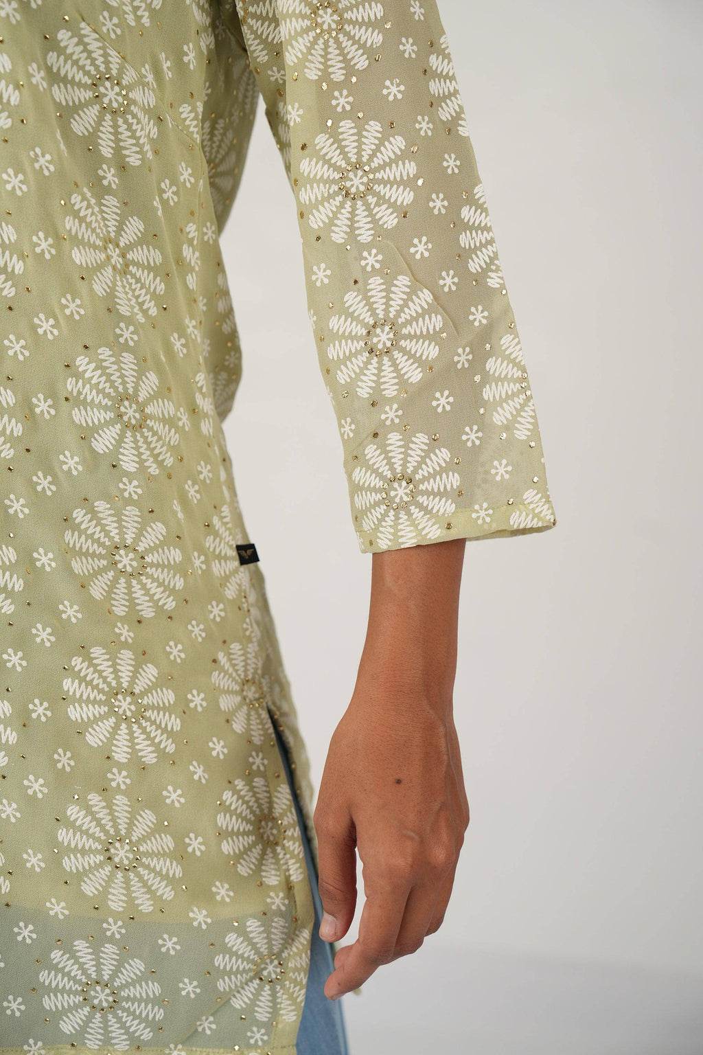 Vedic ethnic short kurta (Green) - Vedic Apparel Private Limited