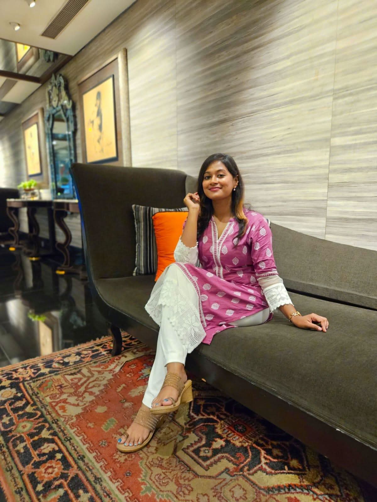 Vedic Magenta Printed Straight Kurta - Vedic Apparel Private Limited