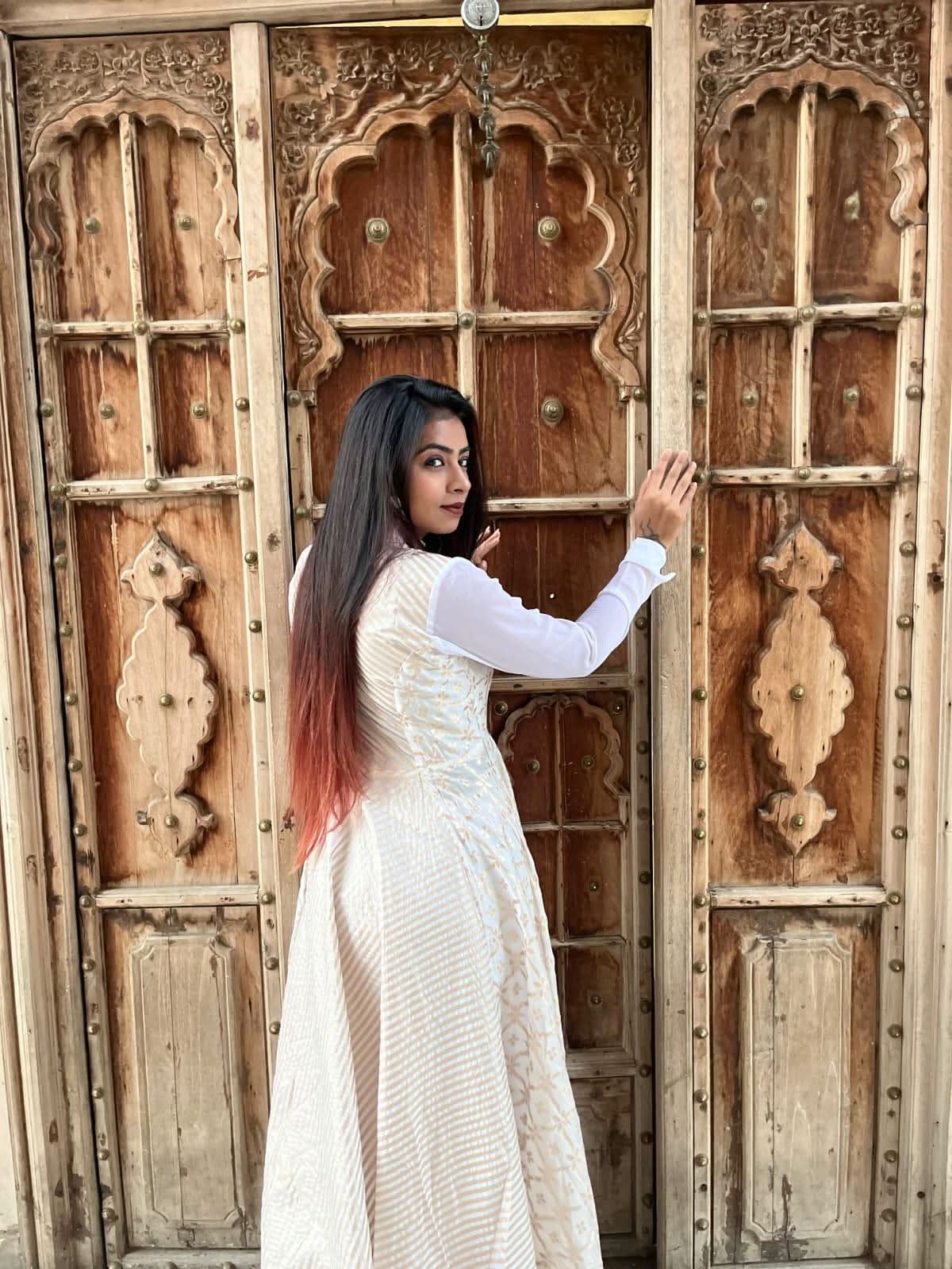 VEDIC WOMEN LONG DRESS WITH PLAZZO AND NET DUPATTA - Vedic Apparel Private Limited