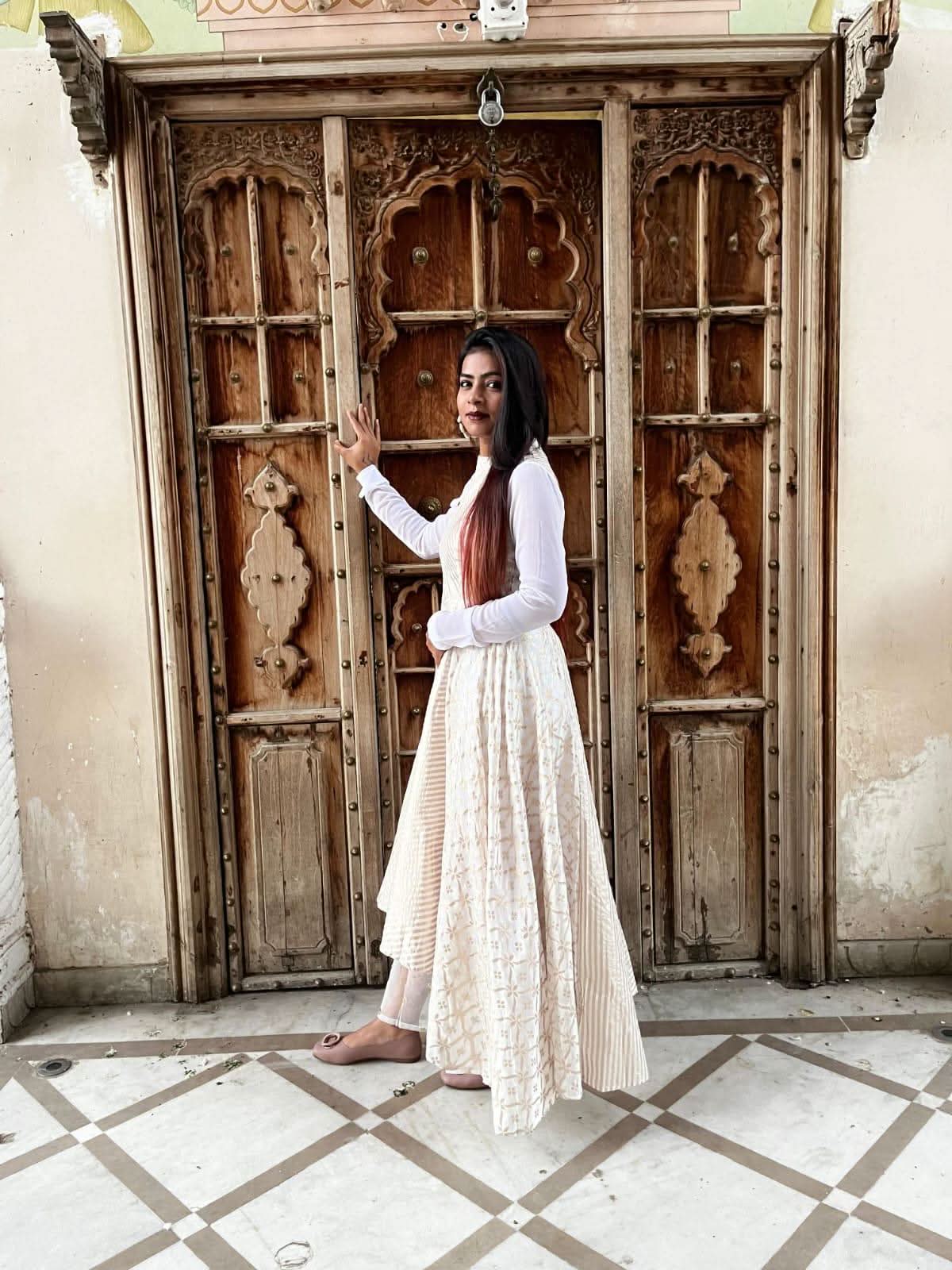 VEDIC WOMEN LONG DRESS WITH PLAZZO AND NET DUPATTA - Vedic Apparel Private Limited