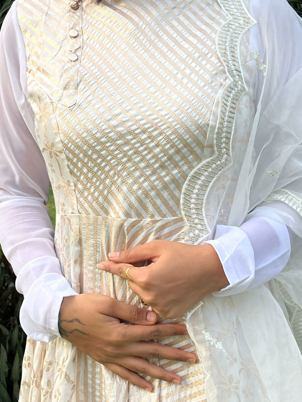 VEDIC WOMEN LONG DRESS WITH PLAZZO AND NET DUPATTA - Vedic Apparel Private Limited