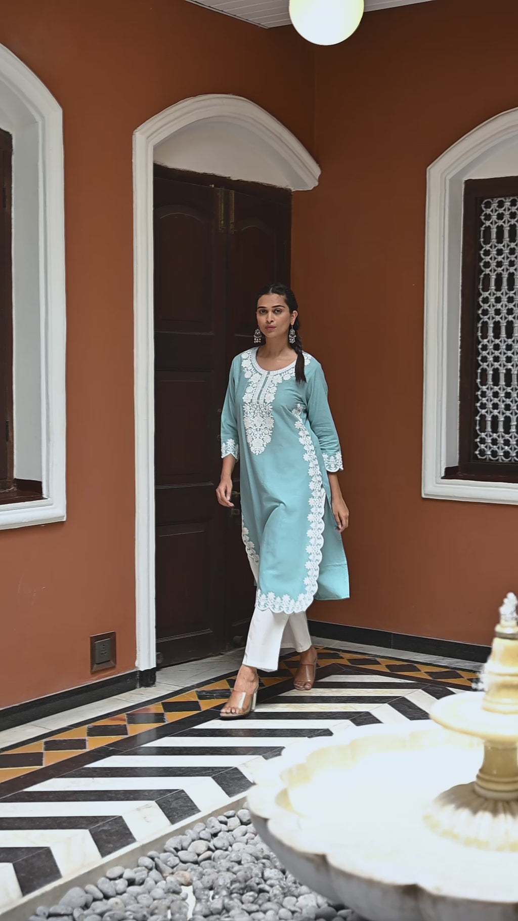 Elegant  Embroidered Straight Kurta
