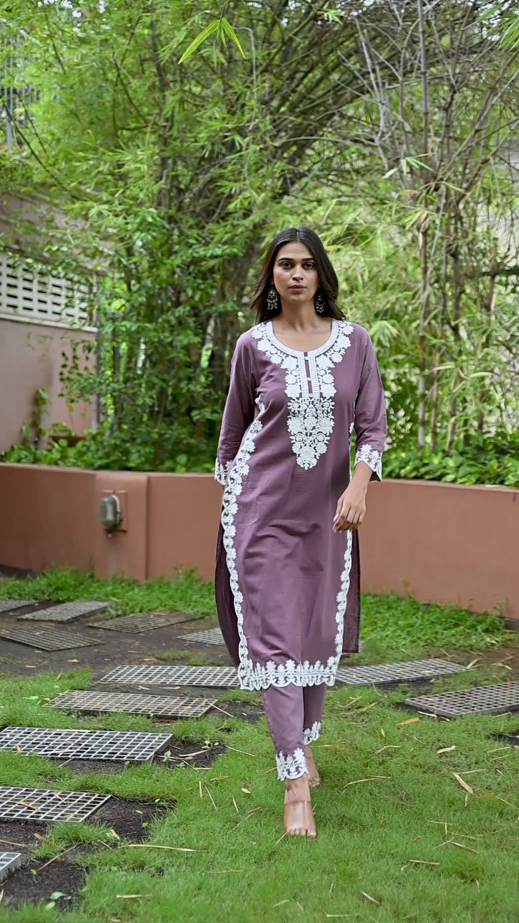 Elegant  embroidered straight kurta set