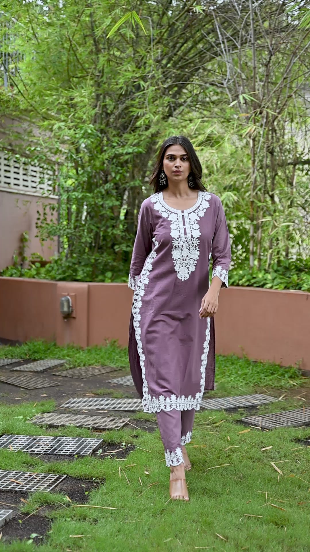 Elegant  embroidered straight kurta set